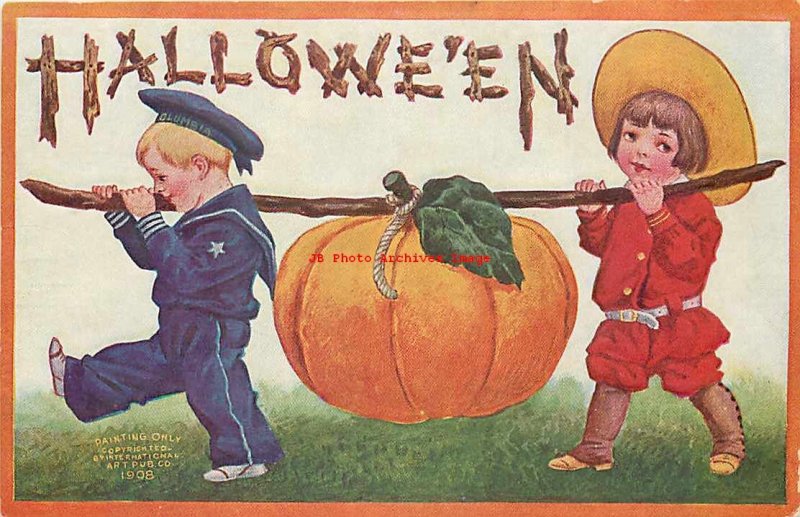 265459-Halloween, IAP 1908 No IAP01-3, Bernhardt Wall, Children Carrying JOL