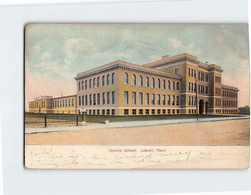 Postcard Textile School, Lowell, Massachusetts