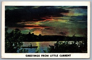 Postcard c1937 Greetings From Little Current Ontario Manitoulin Island Scenic