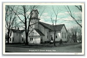 Vintage 1940's Postcard Old Methodist Episcopal Church Holgate Ohio