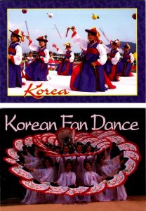 2~4X6 Postcards  Korea  KOREAN SWORD DANCE~Geommu & FAN DANCE  Women Dancers