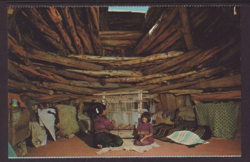 Navajo Mother Weaving,Monument Valley