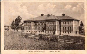 View of Davis High School, Davis WV Vintage Postcard K65