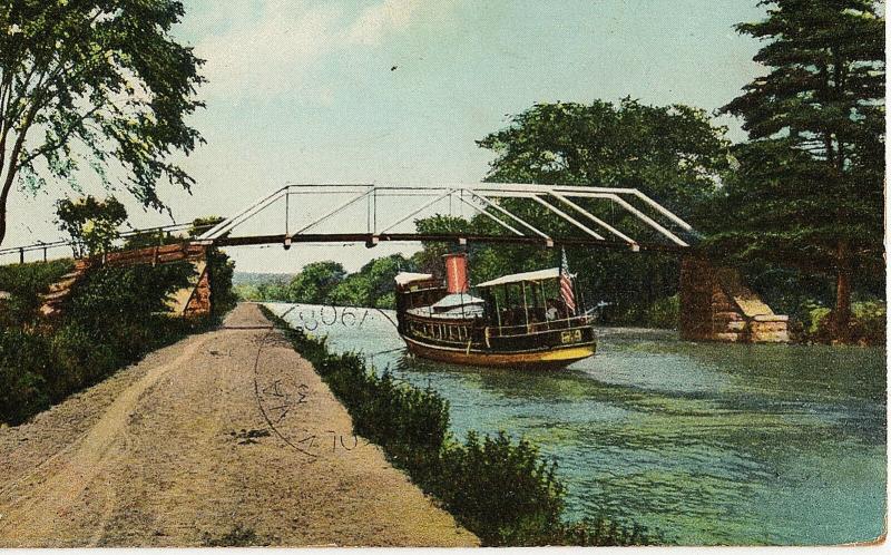 1908 Erie Canal Near Schenectady NY New York Ferry Steamboat RARE DB Postcard