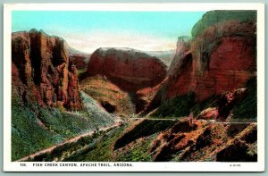 Fish Creek Canyon Apache Trail AZ Arizona UNP Unused WB Postcard H12