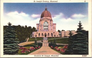 Canada St Joseph Oratory Montreal Linen Postcard 03.62