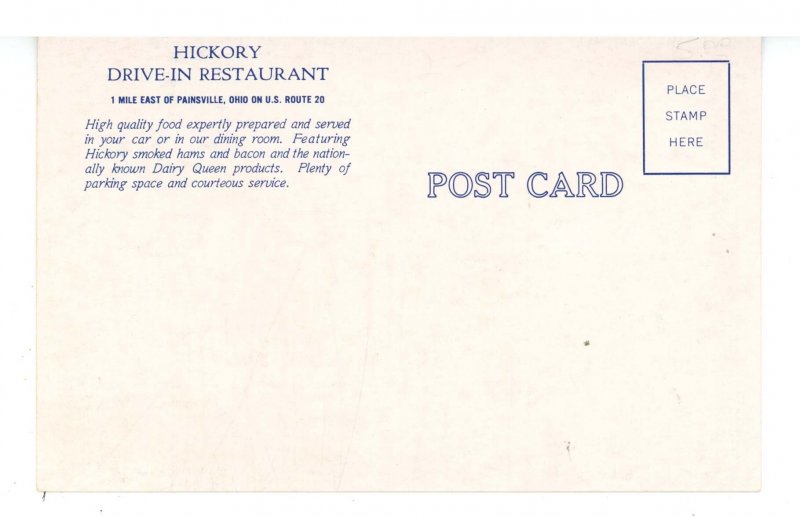 OH - Painesville. Hickory Drive-In Restaurant, Diner ca 1953