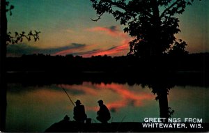 Wisconsin Greetings From Whitewater Fishing At Sunset