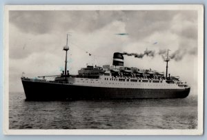 Southampton England Postcard SS Ryndam Holland America Line 1954 RPPC Photo