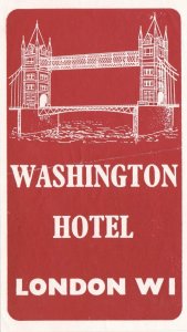 England London Washington Hotel Vintage Luggage Label sk3485