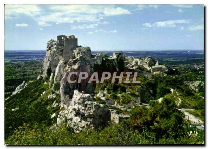 Modern Postcard Les Baux de Provence B R The ruins of Chateau demolished in 1632