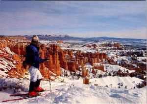 UT, Utah  CROSS COUNTRY SKIER Bryce Canyon National Park  SKIING 4X6 Postcard