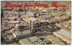 CIUDAD JUAREZ, Mexico, 1940-1960's; Aerial View Of City Showing The Plaza And...