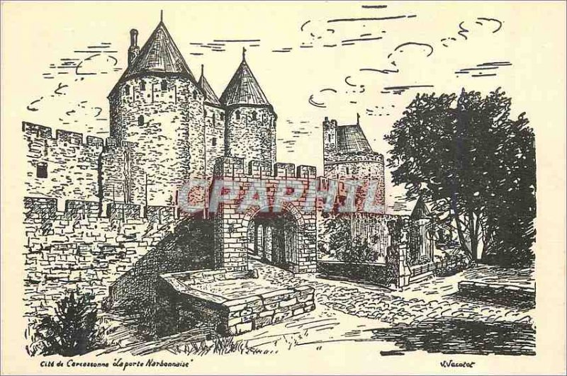 Postcard Modern Cite of Carcassonne Narbonne Gate