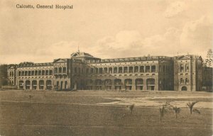 India Calcutta general hospital vintage postcard