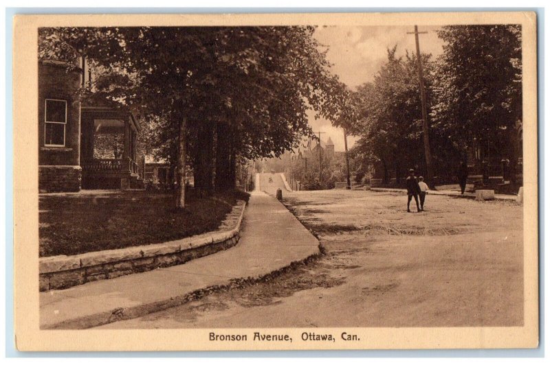 c1930's Bronson Avenue Ottawa Ontario Canada Vintage Unposted Postcard