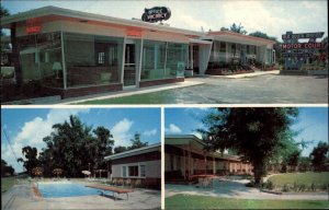 Savannah Georgia GA Motor Court & Restaurant Swimming Pool c1950s-60s Postcard