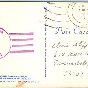 1982 Dike, IA Purple USPO Post Office Cancel Postcard Iowa Postal History A266