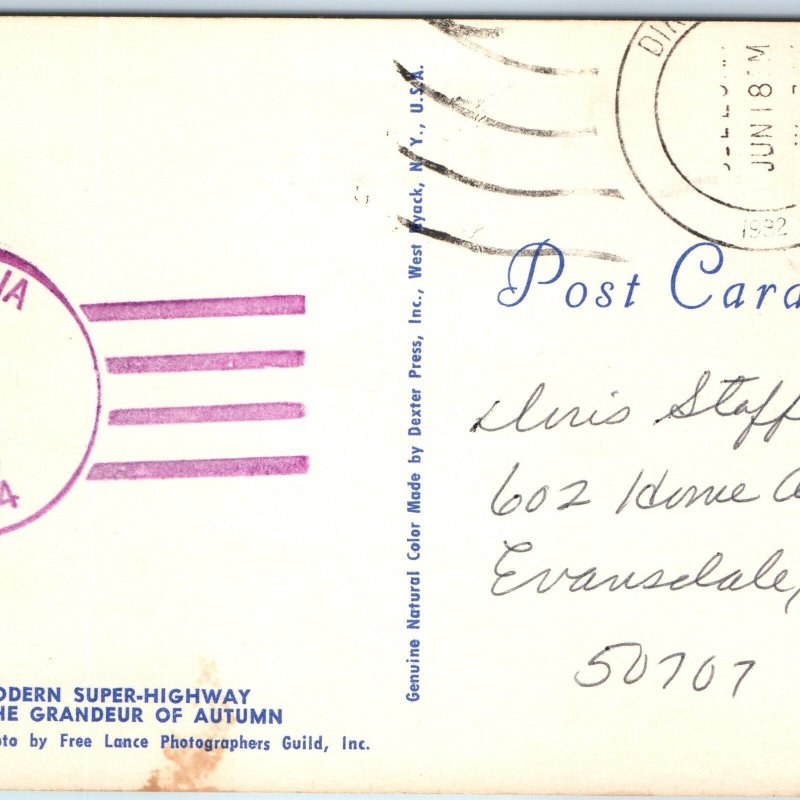 1982 Dike, IA Purple USPO Post Office Cancel Postcard Iowa Postal History A266