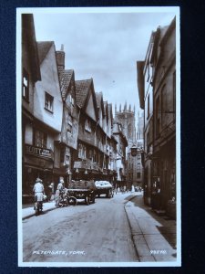 Yorkshire YORK Petergate showing BUTCHER'S SHOPS c1920s RP Postcard by Valentine