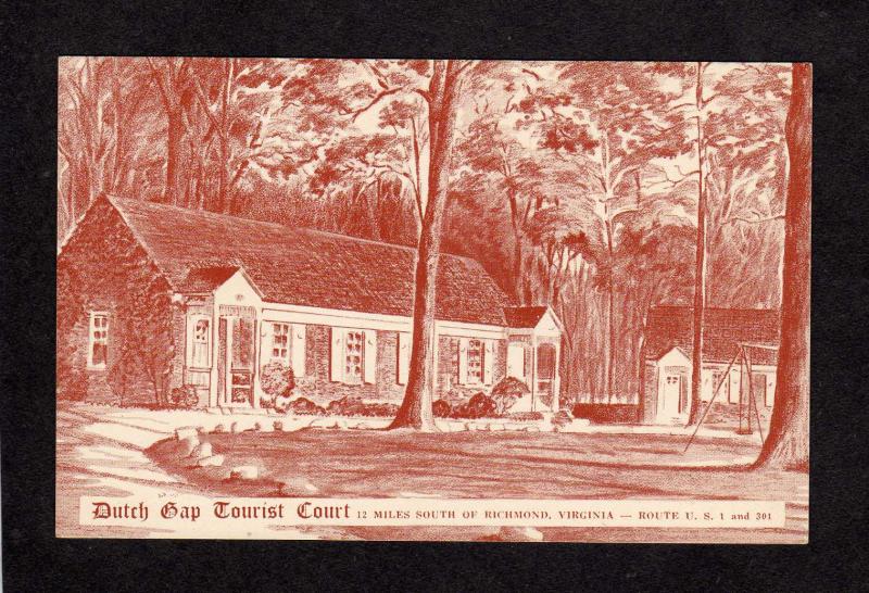 VA Dutch Gap Tourist Ct Court Cottages Richmond Virginia nr Chester Postcard