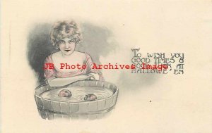 Halloween, Fairman No MLF01c-2, May Farini, Tinted, Woman with Bucket of Apples