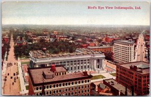 Indianapolis Indiana, 1909 Bird's Eye View District Buildings, Vintage Postcard