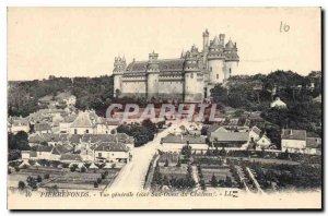 Old Postcard Pierrefonds General view of the Chateau South West coast