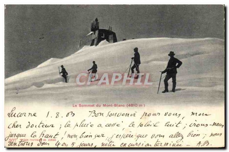 Old Postcard Climbing The Mont Blanc