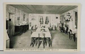 Savannah Georgia MIRROR CAMP RESTAURANT on HWY 17 Interior View Postcard Q16