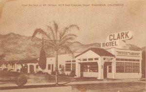 ROUTE 66 Pasadena, California CLARK MOTEL Roadside ca 1930s Vintage Postcard