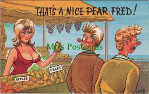 Comic Postcard - Fruit, Risque, Saucy, Seaside, That's a Nice Pear Fred! RS34534