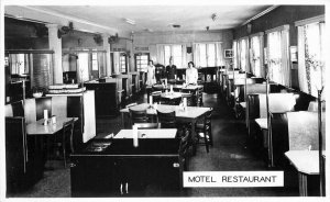 Interior Motel Restaurant Yendels Motel 1950s RPPC Vandalia Ohio Postcard 8458