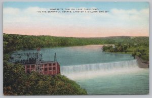 Linen~Powersite Dam On Lake Taneycomo~Ozarks Lake~Vintage Postcard