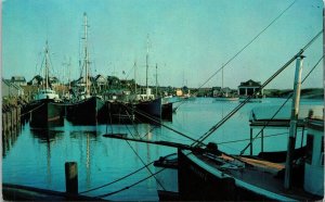 Menemsha Basin Evening Safe Harbor Yachts VTG Postcard UNP Unused Vintage 