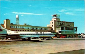 CT Connecticut BRADLEY INTERNATIONAL FIELD Airport~United Airplane 1973 Postcard