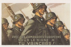 French Fascism To Join Waffen 55 Nazi WW2 German Army Postcard