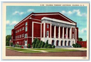 c1940 Columbia Township Auditorium Columbia South Carolina SC Antique Postcard