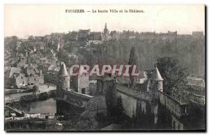 Old Postcard Fougeres The Upper Town and the Castle