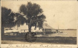 Halifax River Boat Club House - Daytona? Posted 1904 Real Photo Postcard