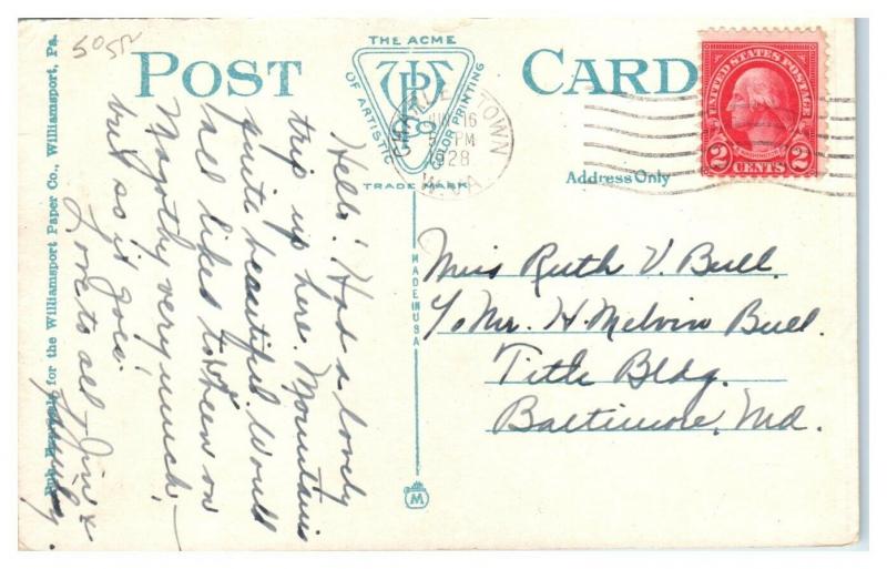 1928 Harwood, Charles Town, WV Postcard *5F3 