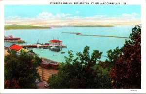 Steamer Landing Burlington VT Vermont Lake Champlain WB Postcard UNP VTG Unused 