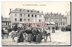 Old Postcard Donkey Mule Berck Beach Donkeys