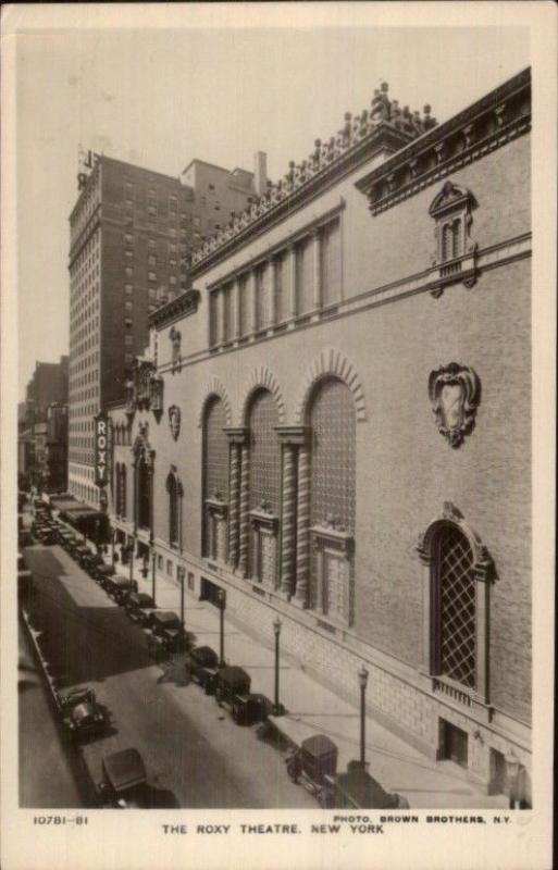 New York City Roxy Theatre Cars on St. c1920 Real Photo Postcard