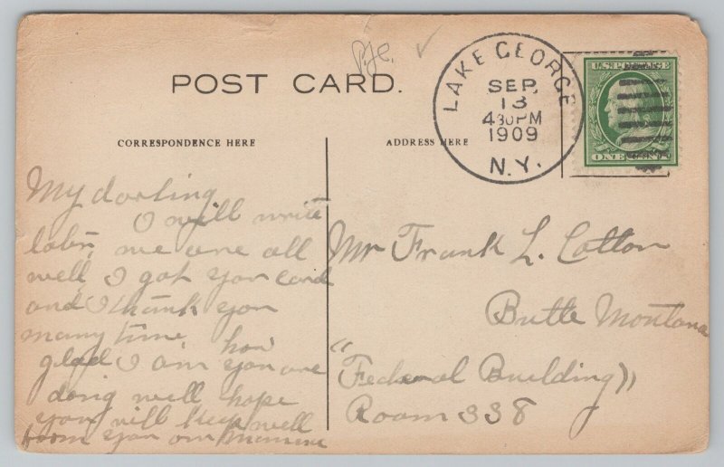 Lake New Yorkthe Antlers View of PorchVintage Postcard