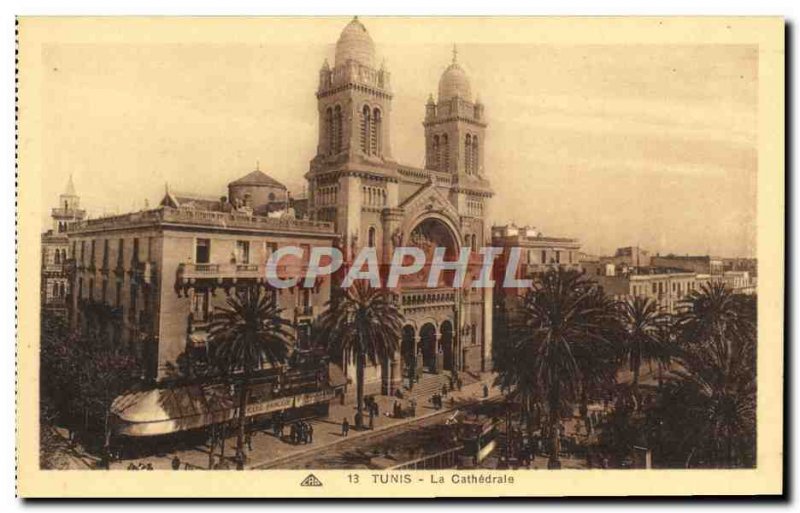 Old Postcard Tunis La Cathedrale