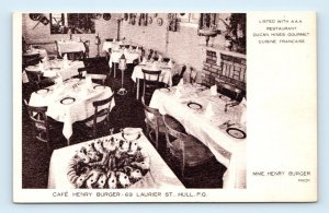 Cafe Henry Burger restaurant interior HULL Quebec Canada Postcard