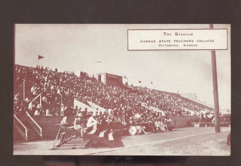 PITTSBURG STATE TEACHERS COLLEGE KANSAS FOOTBALL STADIUM GAME POSTCARD