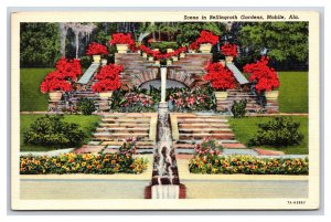 Scene In Bellingrath Gardens Mobile Alabama AL UNP Linen Postcard J19