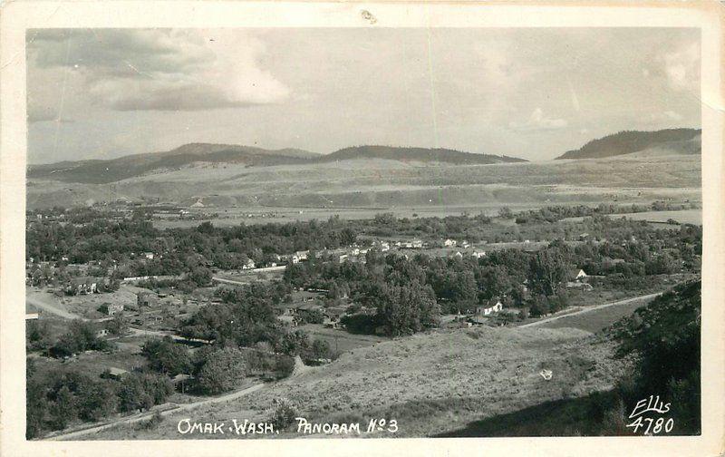 Ellis 1952 Omak Washington Panorama #3 RPPC Real photo postcard 2170